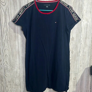 Women Tommy Hilfiger T-shirt Dress Navy Blue Size Large Cotton